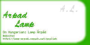 arpad lamp business card