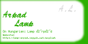 arpad lamp business card